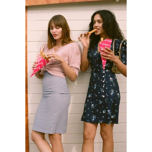 Rouje Cassandre Blue White Bleu Vichy Gingham Smocked Dress - FR 34 / US 2 / XS - Picture 16 of 16